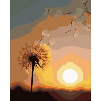 Hračka Diamondi Diamantové malování - PAMPELIŠKA A ZAPADAJÍCÍ SLUNCE Rozměr: 40x50 cm, Rámování: bez rámu a bez vypnutí plátna