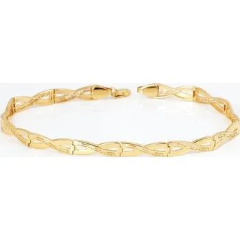 Náramek Dámský zlatý článkový náramek ZLNA1008F 19 cm + Dárek zdarma