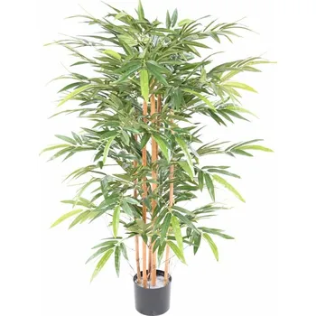 umělá květina Umělý Bambus strom - 5 přírodních kmenů, 145cm