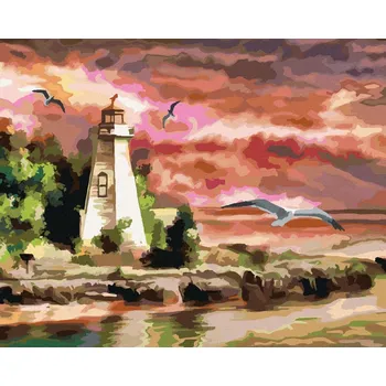 Hračka Diamondi Diamantové malování - MAJÁK A RACKOVÉ Rozměr: 40x50 cm, Rámování: bez rámu a bez vypnutí plátna