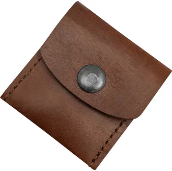 Brož Výprodej Malá kožená peněženka na mince, hnědá, se zapínáním na patent - Outlet