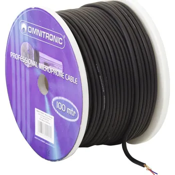Příslušenství ke zvukové technice Omnitronic mikrofonní kabel, 100m role, černý, sada XLR konektorů