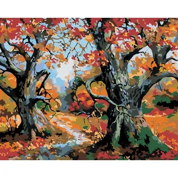 Hračka Diamondi Diamantové malování - STROMY A PODZIMNÍ KRAJINA Rozměr: 40x50 cm, Rámování: bez rámu a bez vypnutí plátna