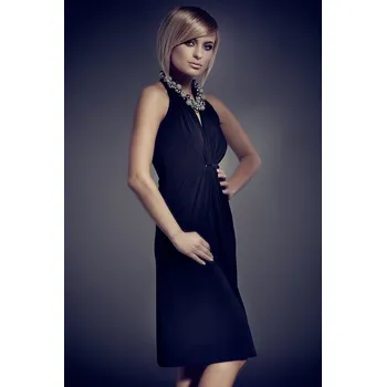 Dámské šaty Černé šaty Paloma s drahokamovou sponou - Figl, L i556_12126_7_35