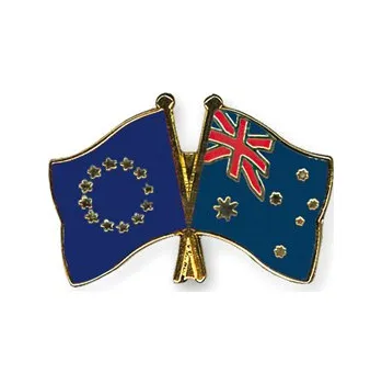 Odznak (pins) 22mm vlajka EU+Austrálie - barevný