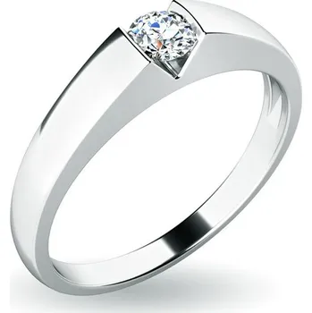 Prsten Dámský prsten bílé zlato 585/1000 přírodní diamant 0.150 ct G/SI 10933D velikost 55