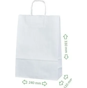 Papírová taška bílá 230x100x320 mm s krouceným uchem ST-INSTITUT INPRO počet ks v balení 1 (cena za kus)