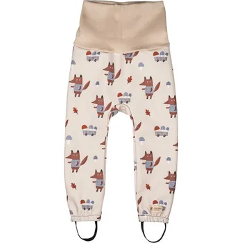 Chlapecké kalhoty Dětské rostoucí softshellové kalhoty s membránou Monkey Mum® - Lišky na houbách 74/80