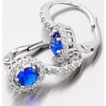 Dámské náušnice bílé zlato 585 zirkon se safír 668P-120283-02