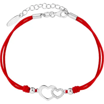 Náramek Náramek s prvky ze stříbra se zirkony - srdce - AP536-6755