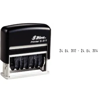 Razítko Hotové razítko Shiny S-311 Printer Line, 2x datum s výškou 3 mm