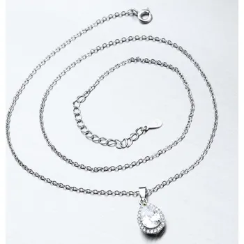 Náhrdelník Dámský náhrdelník stříbro 925 zirkon SST-15194 délka 45 cm