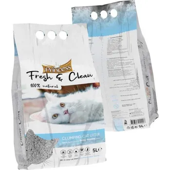 Podestýlka pro kočku Princess Fresh & clean babypowder scent 10 litrů