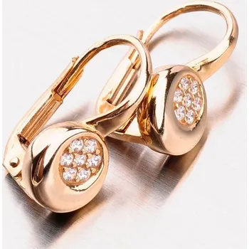 Náušnice Dámské náušnice růžové zlato 585 zirkon 12-463