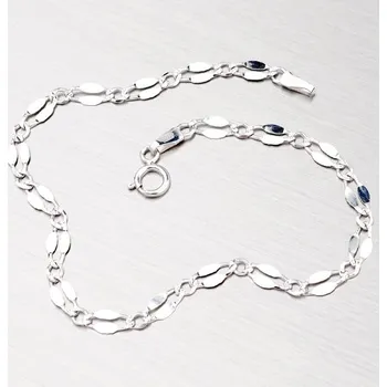 Náramek Dámský náramek bílé zlato 585 gravírovaný 44-1461 délka 17 cm