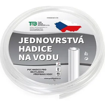 Zahradní hadice TUBI Hadice zahradní jednovrstvá 15 × 19 mm, průhledná - délka 50 m