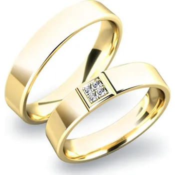 Prsten Snubní prsteny žluté zlato 585 zirkon 0.040 ct G/SI SP-61022Z