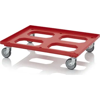 paleta Přepravní vozíky Maxi HD s gumovými kolečky 81,68 x 61,68 x 17,69 cm - Dopravní červená - Dopravní červená - RO 86.4 HD GU-3020