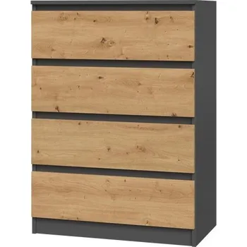 Ložnicová sestava Komoda MALVÍNA M4, antracit/dub artisan