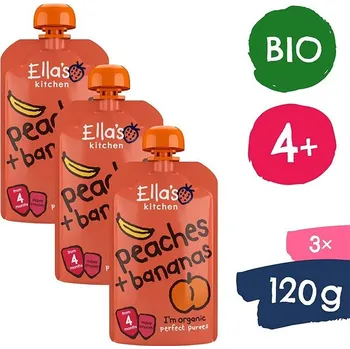 Ella's Kitchen BIO Banán s broskví 3× 120 g