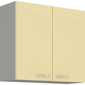 Kuchyňská skříňka Kuchyňská horní skříňka KARPO 80 G 72 2F, krémový lesk/šedá