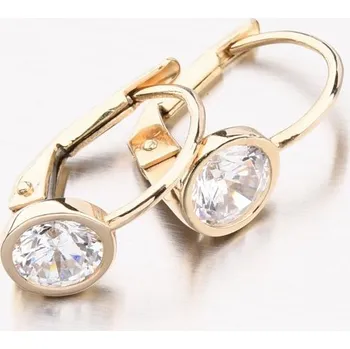 Náušnice Dámské náušnice žluté zlato 585 zirkon PKL12-016