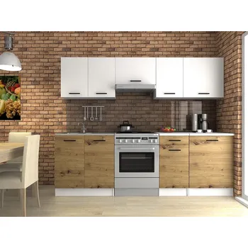 Kuchyňská linka Kuchaňská linka Luigi 180/240 bílá/dub artisan