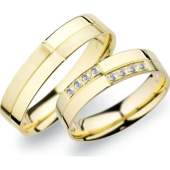 Prsten Snubní prsteny žluté zlato 585 zirkon 0.015 ct G/SI SP-256Z