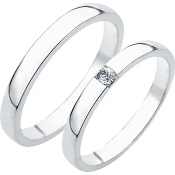 Prsten Snubní prsteny stříbro 925 zirkon 0.060 ct SP-230-Ag