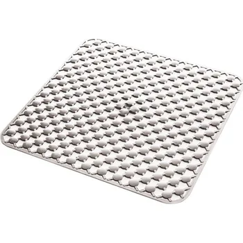 Dávkovač mýdla GEO podložka do sprchového koutu 53x53cm s protiskluzem, kaučuk, bílá