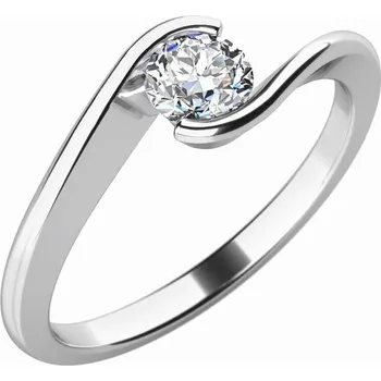 Prsten Dámský prsten bílé zlato 585/1000 přírodní diamant 0.20 ct G/SI 10743D velikost 46