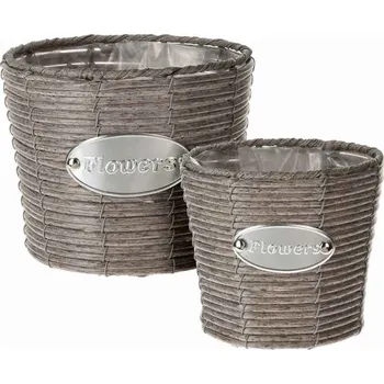 Obal na květináč ProGarden Flowers Garden sada 2 ks 19 x 16 cm, 16 x 14 cm hnědý