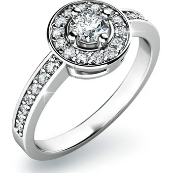 Oblečení a móda Dámský prsten bílé zlato 585/1000 přírodní diamant 0.319 ct G/SI 10802D velikost 60