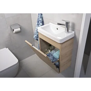 Umyvadlo Asymetrické umývátko, včetně instalační sady, levé Cubito pure Bílá-JIKAperla/s 1 otvorem pro baterii vlevo H8114231001051