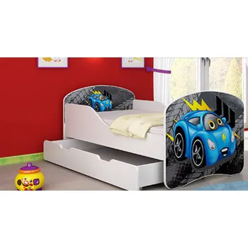 Dětská postel Dětská postel - Blue car - 160x80 cm + šuplík