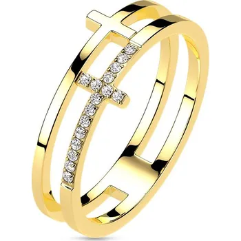 Prsten Dámský prsten ocel zirkon RMHBJ-117721-G velikost 49