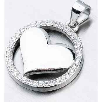 Přívěsek Dámský přívěsek stříbro 925 zirkon srdce HST-13499