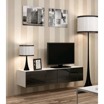 Komoda TV komoda VIGO 140 - bílo-černá