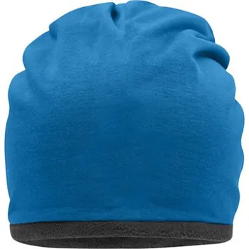 Módní doplněk Myrtle beach Fleecová čepice MB7131 Bright Blue-Carbon one size