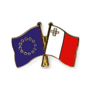 Odznak (pins) 22mm vlajka EU+Malta - barevný