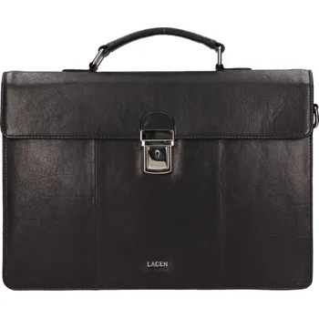 Pánská aktovka Pánská kožená aktovka Lagen Helcel - černá