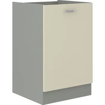 Kuchyňská skříňka Kuchyňská dolní skříňka KARPO 40 D 1F BB, krémový lesk/šedá