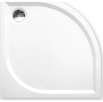 Sprchová vanička TMS Slim sprchová vanička z litého mramoru čtvrtkruhová 80x80 cm, reliéf, R55, bílá, 8000261