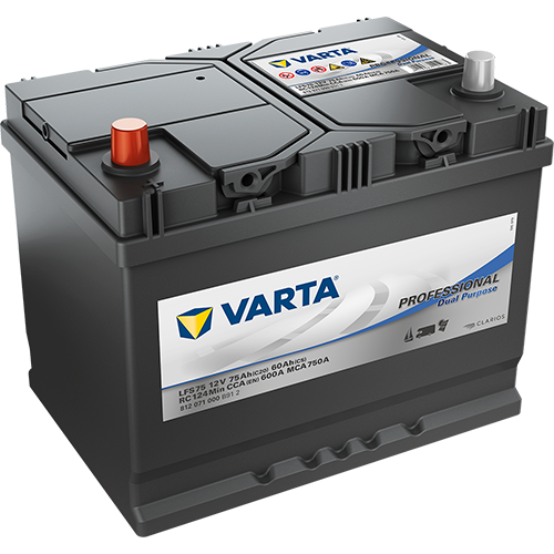 Trakční baterie VARTA Professional Dual Purpose (Deep cycle) 75Ah, 12V, LFS 75 (WET duální - elektrolytová bezúdržbová startovací a trakční baterie v 1)
