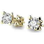 Dámské náušnice žluté zlato 585/1000 přírodní diamant 0.150 ct G/SI 10832-ZL-DIA