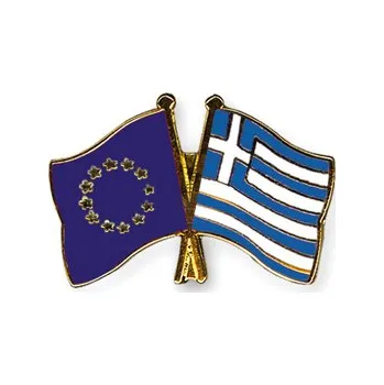 Odznak (pins) 22mm vlajka EU+Řecko - barevný