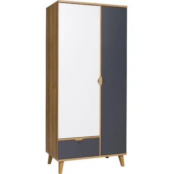 Šatní skříň MEMONE | šatní skříň M-10 | dub zlatý/bílá/grafit