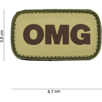 Nášivka Gumová nášivka 101 Inc nápis OMG - coyote