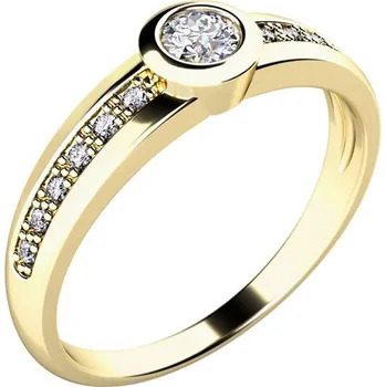 Šperk Zásnubní prsten žluté zlato 585/1000 přírodní diamant 0.214 ct G/SI ZP-10778D-ZL velikost 61