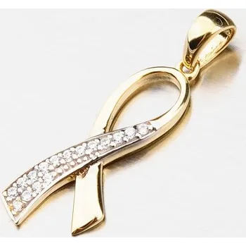 Přívěsek Dámský přívěsek žluté zlato 585 zirkon 43-21452